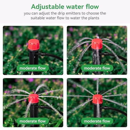 Drip Emitters for 1/4" Tubing: 360° Adjustable Irrigation Dripper, 50pcs - size: 50pcs Drip Emitters with 1/4" Fitting