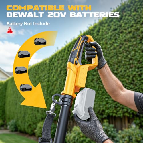 Ecarke Pole Hedge Trimmer Cordless Compatible with DeWalt 20V (Tool Only) - color: Yellow