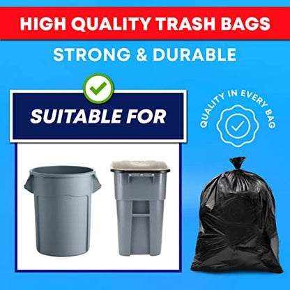 Tasker 44-45 Gallon Trash Bags Heavy Duty, Commercial & Office Garbage Bags