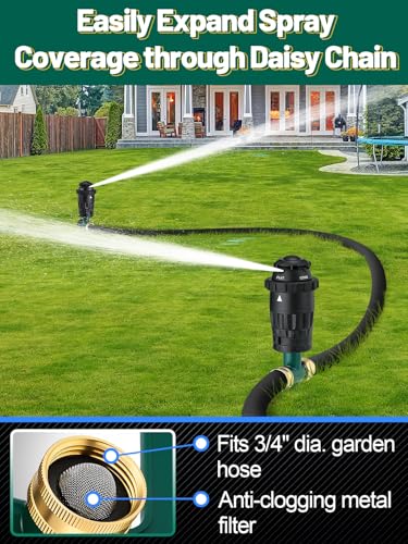 Acostop Adjustable Spray Coverage Sprinklers for Yard, 2 Pack