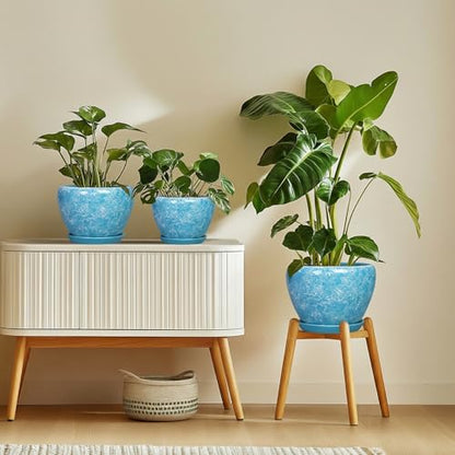 Indoor Plant Pots 10 Inch, Ceramic Planter, Bubble Blue - color: Bubble Blue, size: 10 Inch