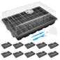 MIXC 10Pack Seed Starter Tray, 400Cell Mini Propagator Greenhouse Grow Kit - color: Black, size: 40-Cell 10-Pack