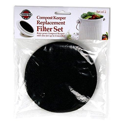 Norpro Replacement Filters for Ceramic Compost Keeper, 2 pieces ,Black - style: 93F 2-Piece Composter Filter Refills