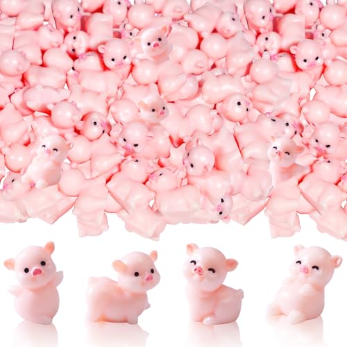 100 Pcs Mini Resin Pigs Miniature Pig Figurines Tiny Pigs Bulk