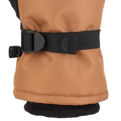 Carhartt Men's Waterproof Insulated Knit Cuff Mitten - color: Brown/Black, size: XX-Large