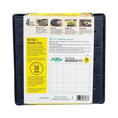 Jiffy Seed Starting Tray Kit - 36 Cell, Bonus 3 Pack, Seeding Starter Kit - 11 x 11 x 4.25 in - style: 3 Greenhouse Kit