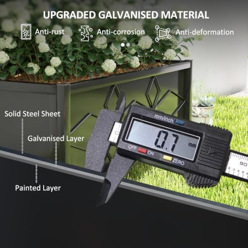 Outsunny Planter Box with Trellis, 35.4 x 15.7 x 47.2 inch, Black - color: Black