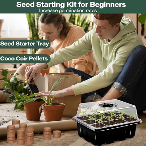 ZeeDix 2 Set Seed Starter Tray Kits with 30 Pack Coco Coir Pellets - color: 2 Set