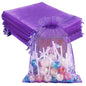 HRX Package 100pcs Mesh Organza Bags 6x9 in for Gift Giving, Large (Purple) - color: purple