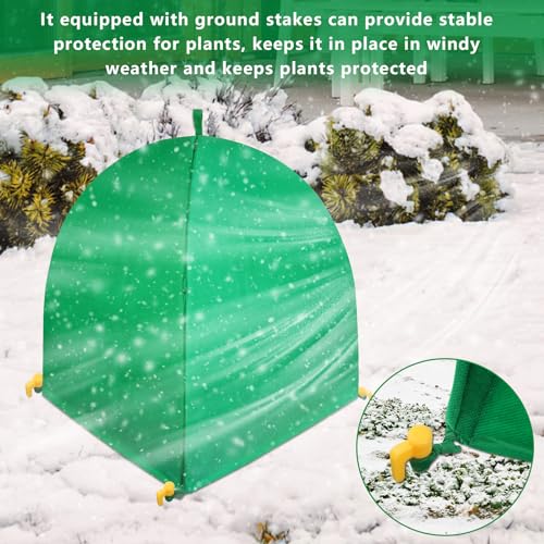 2 Pack Winter Plant Covers for Freeze Protection, 28×28×33 Inch Shrub Tent - size: 28 x 28 x 33 Inches