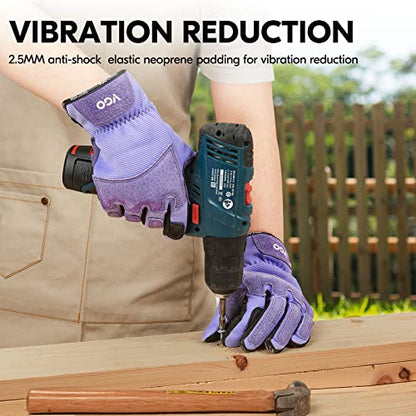 Vgo... Gardening Gloves Ladies,Safety Work Gloves,Touchscreen(Size M,Purple,SL7471) - color: Purple, size: Medium