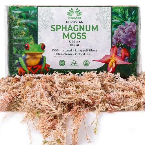 Inkashop Long Fiber Sphagnum Moss for Orchids and Carnivorous Plants 5.3oz - size: 0.33 lb
