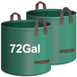 Leaf Bags, 2-Pack 72 Gallons Reusable Yard Waste Bags with 4 Handles