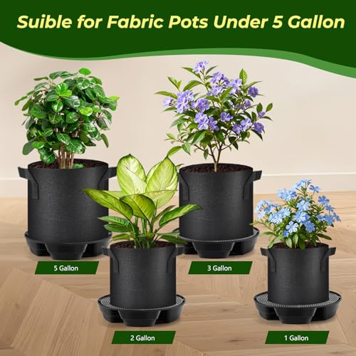 MultiOutools 4 Pack Self Watering Pot Base with 5 Gallon Fabric Grow Bag