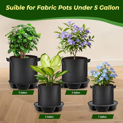 MultiOutools 4 Pack Self Watering Pot Base with 5 Gallon Fabric Grow Bag