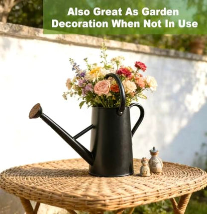 Watering Can for Outdoor&Indoor Plants，1.5 Gallon，Black - color: Black
