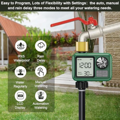 Water Timer for Outdoor Garden Hose, Sprinkler Timer for Garden - style: 1 Brass Outlet