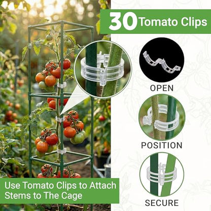 6 Pack 58" Square Tomato Cages for Garden - Large Tomato Trellis Stakes - size: 6 Pack, 58 Inches