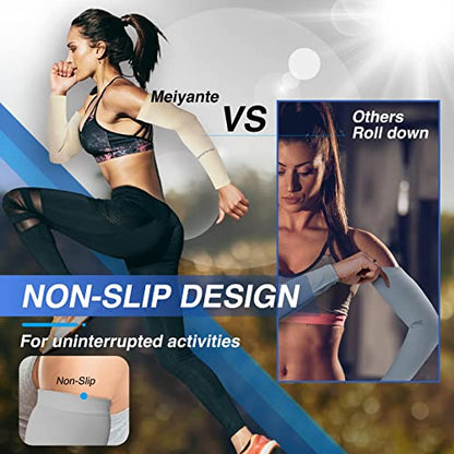 Cooling Arm Sleeves for Men & Women, UPF 50+ UV Protection - color: Black-palm