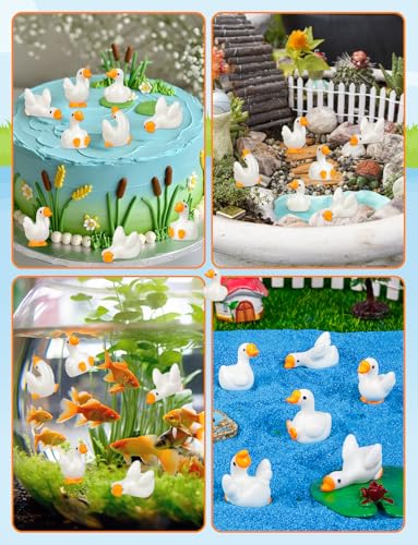 36pcs Mini Resin Goose Figurines, Tiny Animal Figurine Bulk