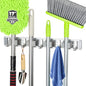 reliahom Broom Holder Wall Mount Mop Hanger Tools organizer 4Racks 5Hooks - color: Gray