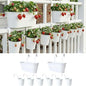 LaLaGreen 11.8 in Deck Metal Rail Planter (8-Piece Combo) Flower Pots White - size: Combo A (8 pack)