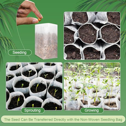 1000 Pcs Seedling Non Woven Plants Nursery Grow Bags 5.9 X 6.3 Inch