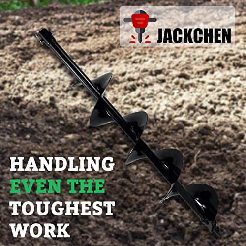 6" x 31" Earth Auger Bit for Post Holes, 3/4" Shaft Carbon Steel - size: 6" × 31"