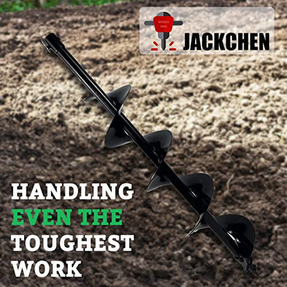 6" x 31" Earth Auger Bit for Post Holes, 3/4" Shaft Carbon Steel - size: 6" × 31"