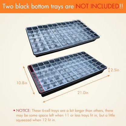 Gardzen 120 Pack 6 Cell Seed Starter Trays with Drainage Holes Clear - color: Clear, size: 120 Pcs