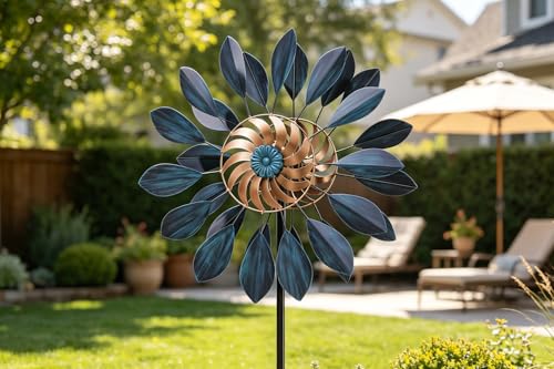 Wind Spinners Outdoor 84in Metal 360° Dual Direction Yard Garden Art Decor