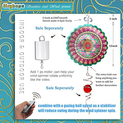 Mandala Manjusaka Wind Spinner, Hanging Sculptures & Catchers - color: Mandala Manjusaka