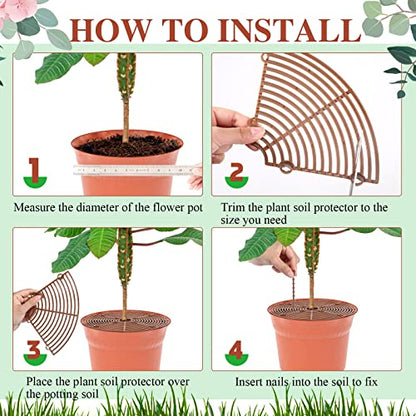 Sawysine 3 Pcs Plant Pot Grid Cover from Animals, Coffee, 11.8 in - color: Coffee, size: 11.8 In
