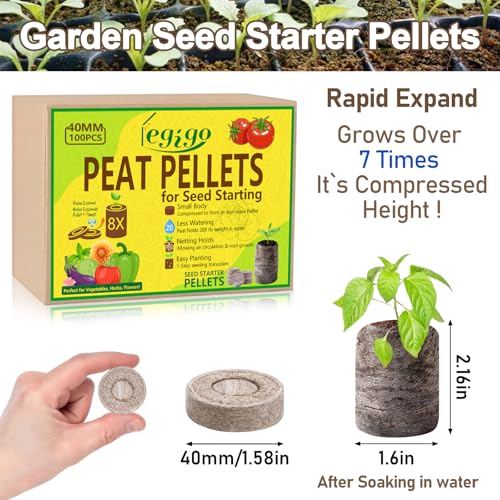Legigo 100 Pcs 40mm Peat Pellets for Seedlings, Seed Starter Soil Pods - size: 40mm