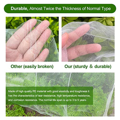 Jevrench 10 x 35 ft Garden Netting Row Cover, Ultra Fine Mesh for Plants - size: 10ft x 35ft