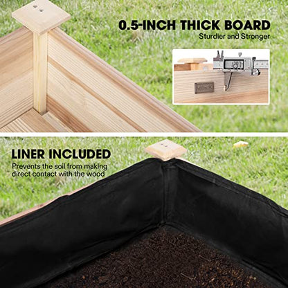 VIVOSUN Raised Garden Bed with Legs Outdoor Wood 48x24x30 Elevated Planter - size: 48 x 24 x 30 Inches (Elevated)