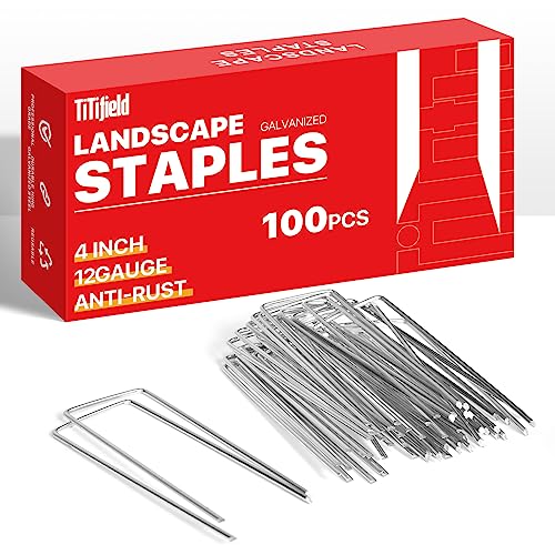4 Inch Landscape Staples Galvanized Garden Stakes 100 Pack - size: 4inch100pcs