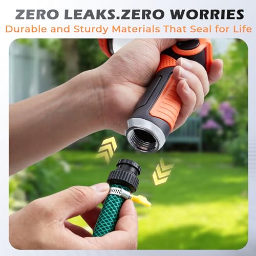 Garden Hose Nozzle High Pressure Leak Proof Spray Water Hose Nozzle Sprayer - color: Orange