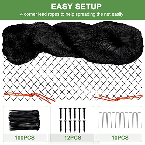 Bird Netting 50x50ft with 3/4" Mesh, Poultry Netting for Chicken Coop - size: 3/4", 50' x 50'
