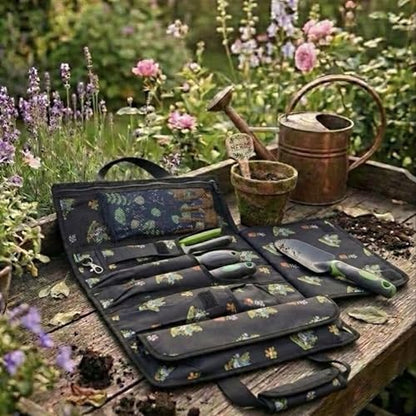 OGRE Roll-Up Garden Tool Bag Only, Heavy-Duty Organizer with 6 Pockets - color: Ogre Print
