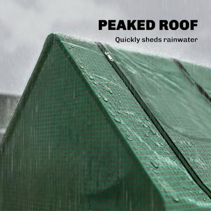 Outsunny 6' x 3' x 3' Portable Greenhouse with 2 PE/Plastic Covers Green - color: Green, size: 6' x 3' x 3'