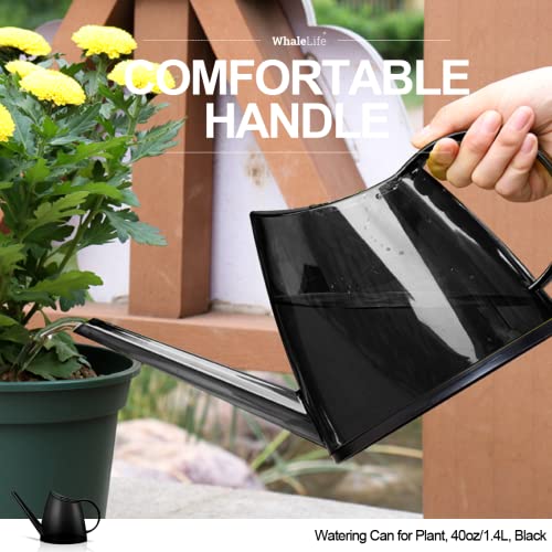 Small Indoor Plant Watering Can Long Spout 1.4L Black - color: Black
