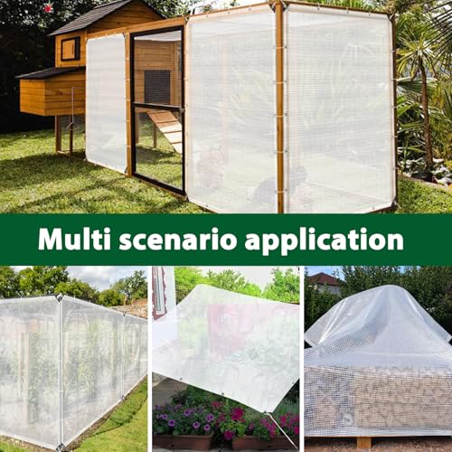 12X16FT Heavy Duty Clear Greenhouse Tarp, 16 Mil, Waterproof, Grommets - size: 12*16ft-1PC