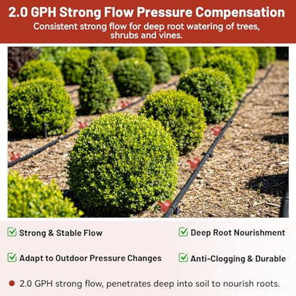 50pcs 2 GPH Pressure Compensating Drippers for Drip Irrigation - size: 2 GPH 50PCS