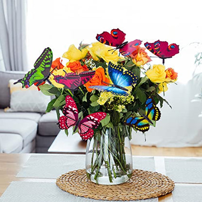 VGOODALL 50 PCS Butterfly Garden Decorations, 11.8 Inch Butterfly Stakes - style: Colorful