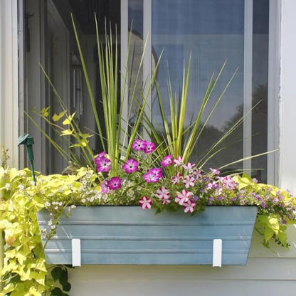 6PCS Adjustable Window Box Brackets, Heavy Duty Planter Box Brackets (6 to 12 in), Wall Mount Flower Box Brackets for Balcony, Fences, Patio, and Garden- White