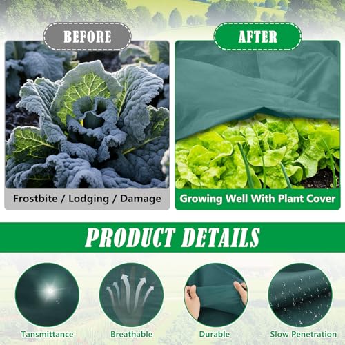 10X33 Ft Plant Cover Freeze Protection,1.9oz/Yd² Thick Frost Cloth Blanket - size: 1.9oz-10x33FT