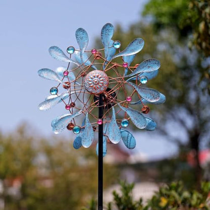 Stargarden Wind Spinners Outdoor, Large Kinetic Wind Spinner - color: Blue-21"