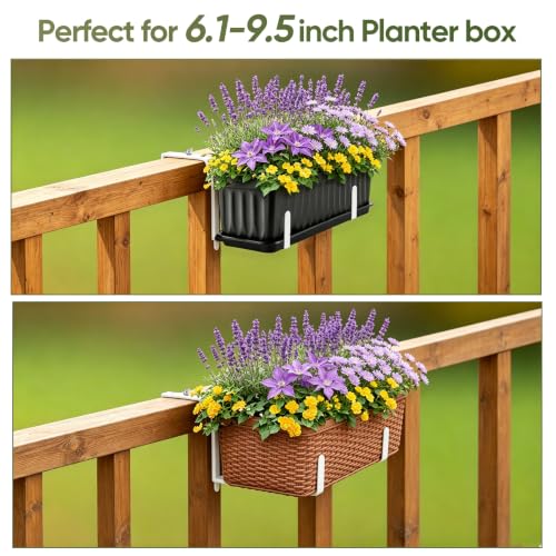 Window Box Bracket,Adjustable Planter Box Brackets,White,4Pack - color: White, size: 4 Pieces