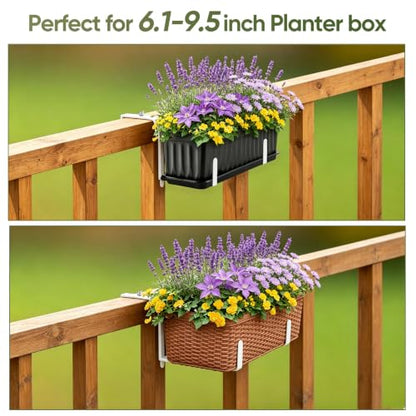 Window Box Bracket,Adjustable Planter Box Brackets,White,4Pack - color: White, size: 4 Pieces